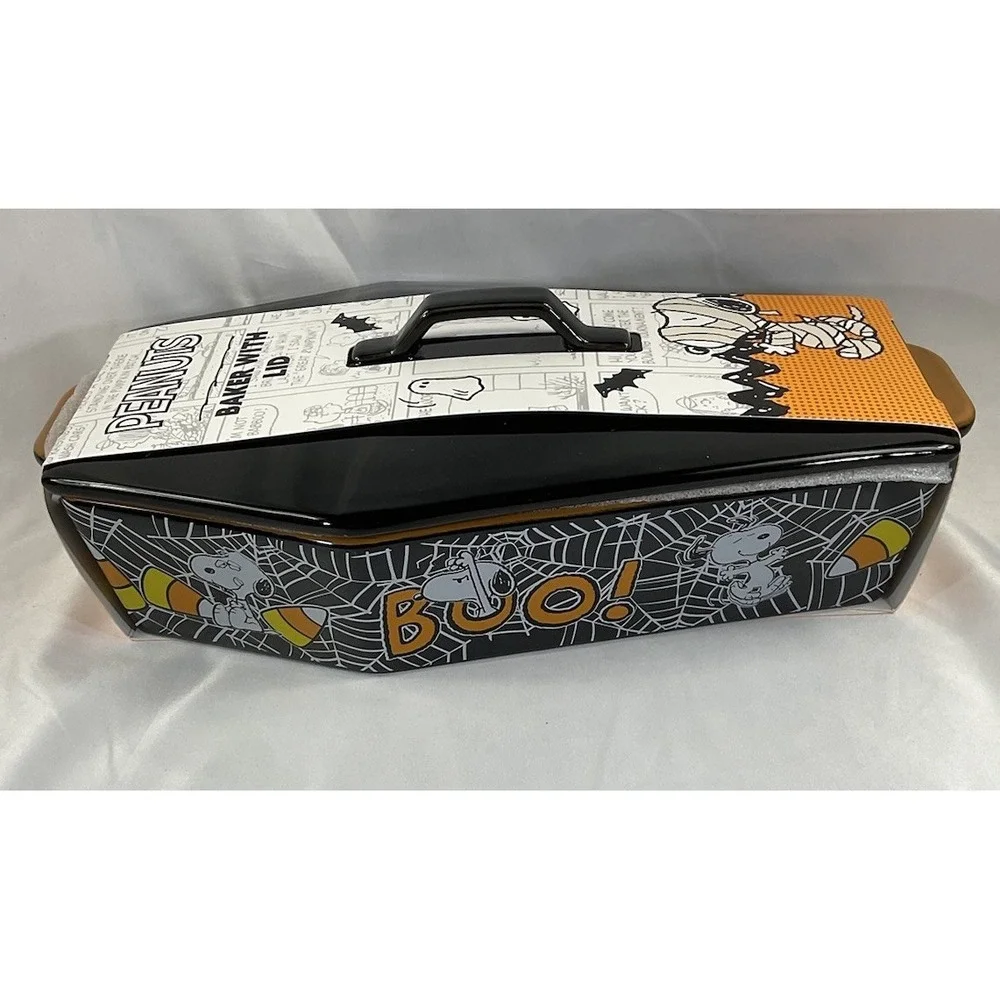 Snoopy Peanuts Coffin Shaped Baking Dish With Lid Halloween Zrike Snoopy gang